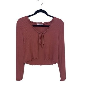 Gaze Mauve Front Tie Cardigan